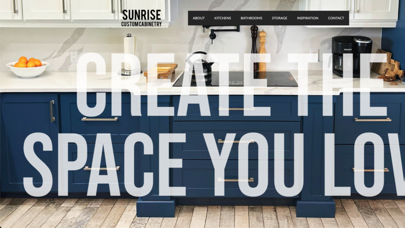 Sunrise Custom Cabinetry website